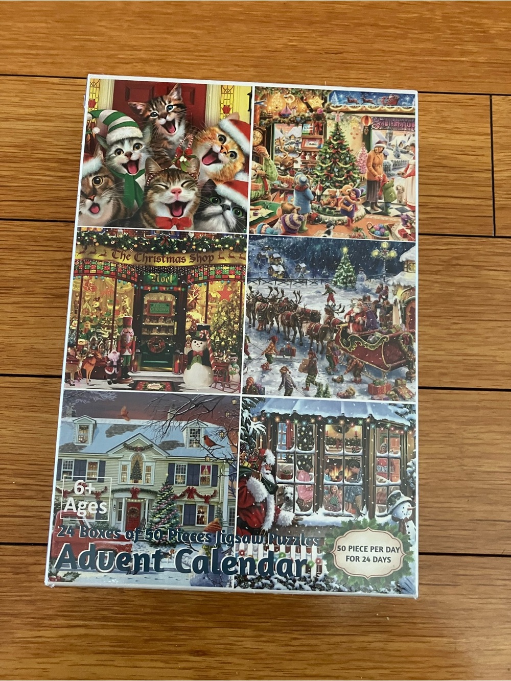 Advent Calendar 24 Mini Jigsaw Puzzle Set - Holiday Scenes, SEALED BOX